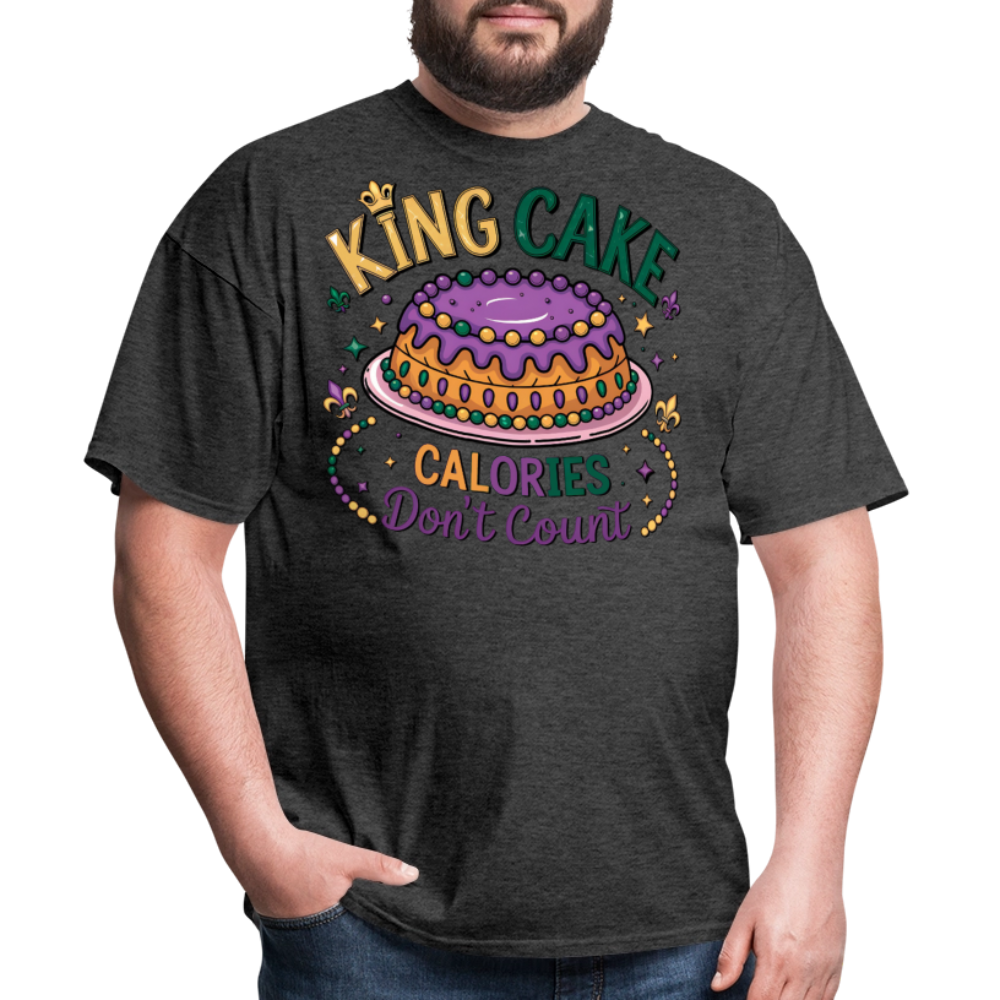 Funny King Cake Calories Don’t Count Tee Funny Mardi Gras T-shirt - heather black