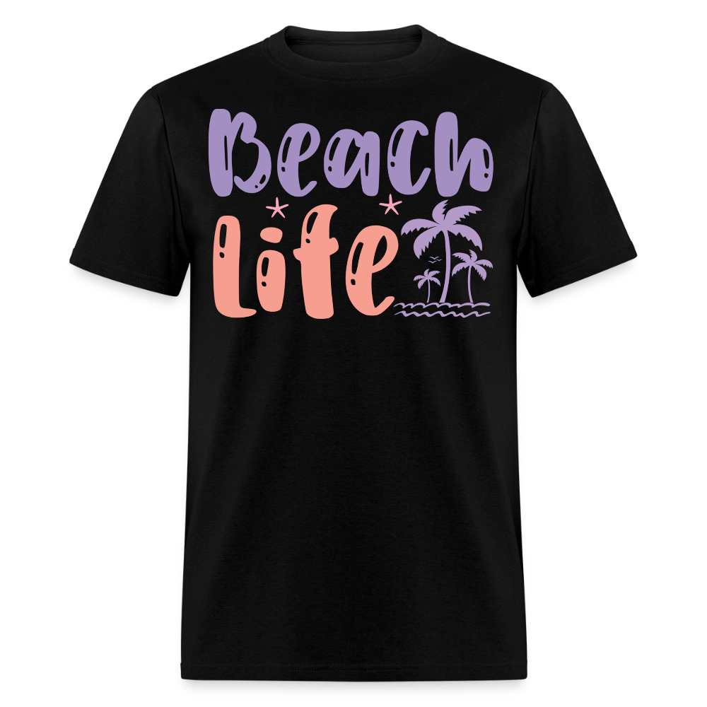 Cute Palm Tree Tropical Beach Lifestyle T-shirt - black