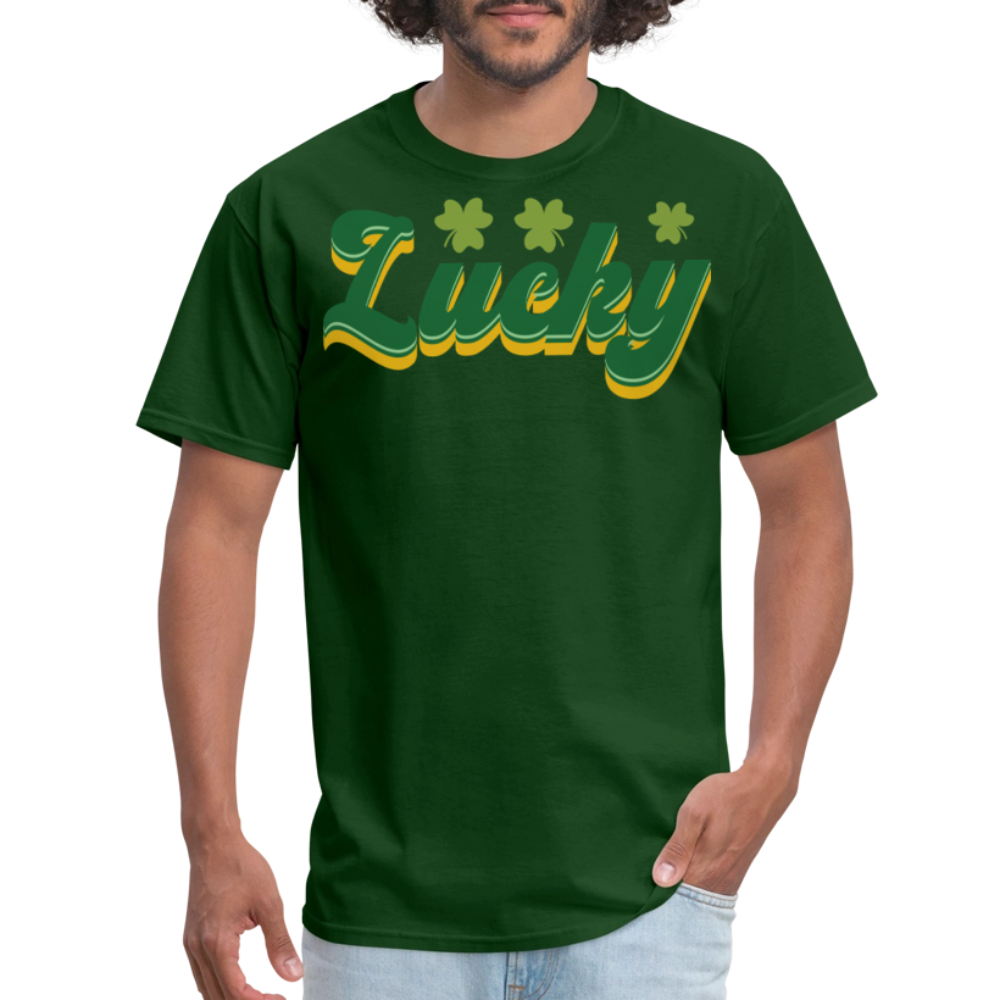 Green Shamrock Lucky Tee For St Patrick’s Day T-shirt - forest green