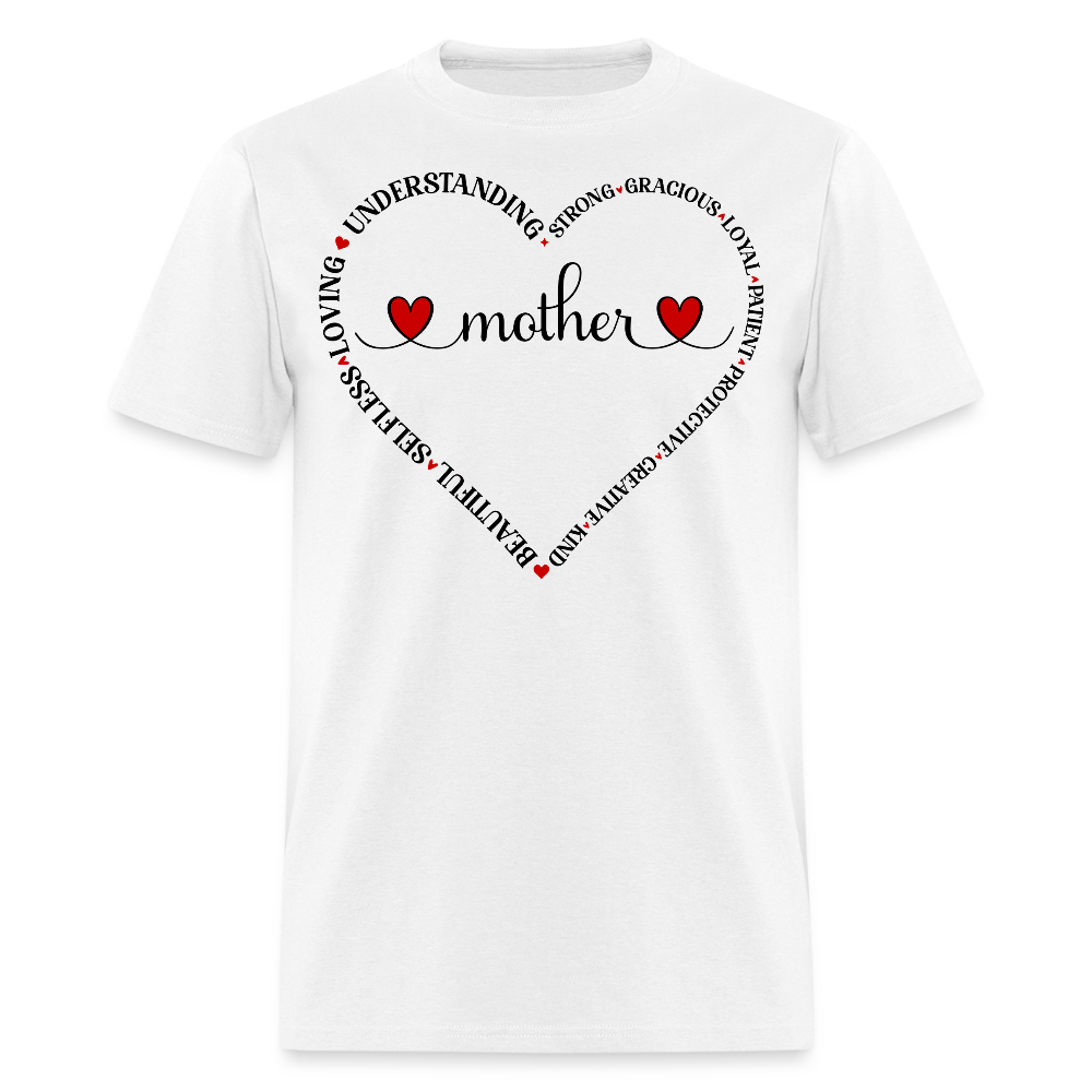 Heart Mom Graphic Tee For Women T-shirt - white