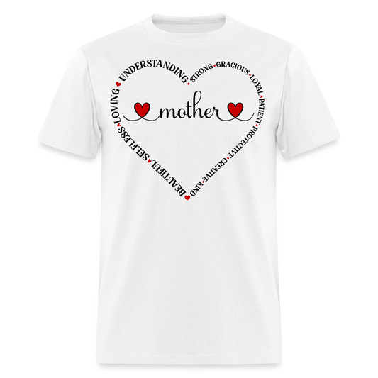 Heart Mom Graphic Tee For Women T-shirt - white