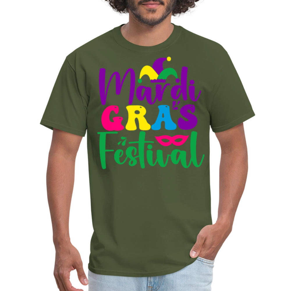 Funny and Stylish Mardi Gras Celebration Unisex T-shirt - military green