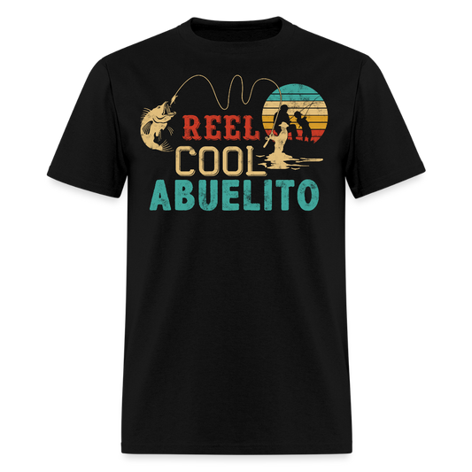 Reel Cool Abuelito Spanish Grandpa Fishing T-shirt - black