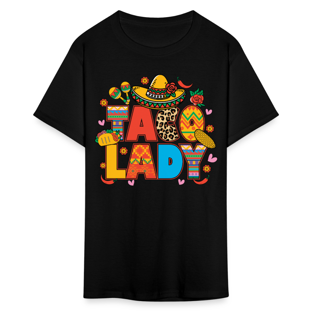 Funny Taco lover Shirt For Women Colorful Taco Lady T-shirt - black