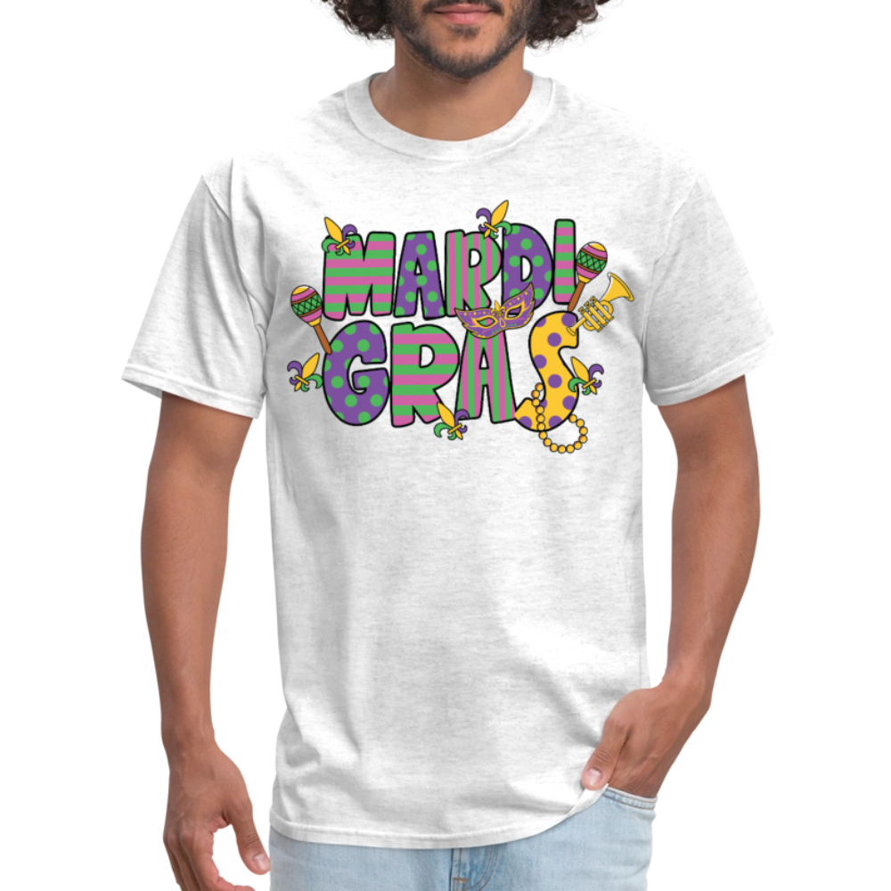 Retro-style Mardi Gras Carnival Tee New Orleans Mardi Gras Party T-shirt - light heather gray