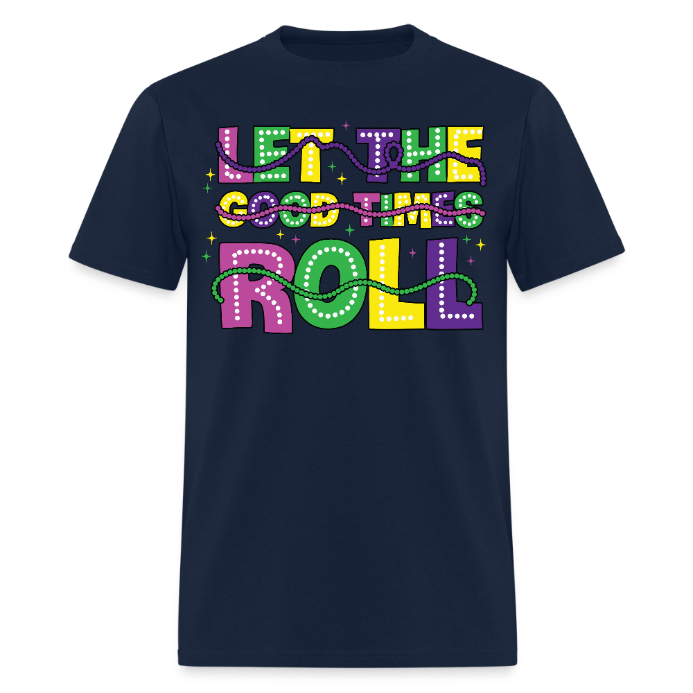 Mardi Gras Party Tee Let The Good Times Roll festival T-shirt - navy