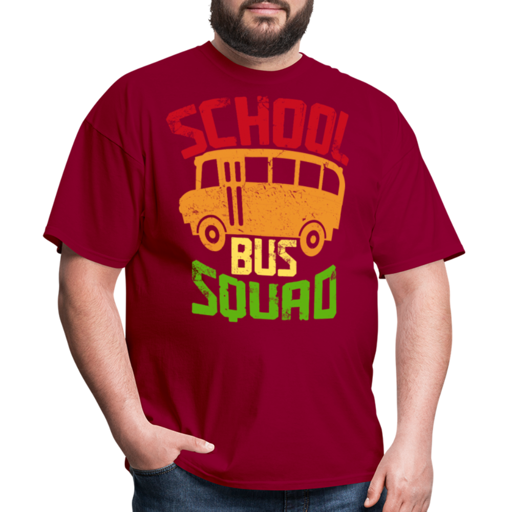 Vintage School Bus Tee for Drivers & Staff School Bus Squad T-shirt - dark red