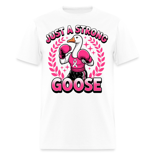 Strong Goose Breast Cancer Boxing T-Shirt - white
