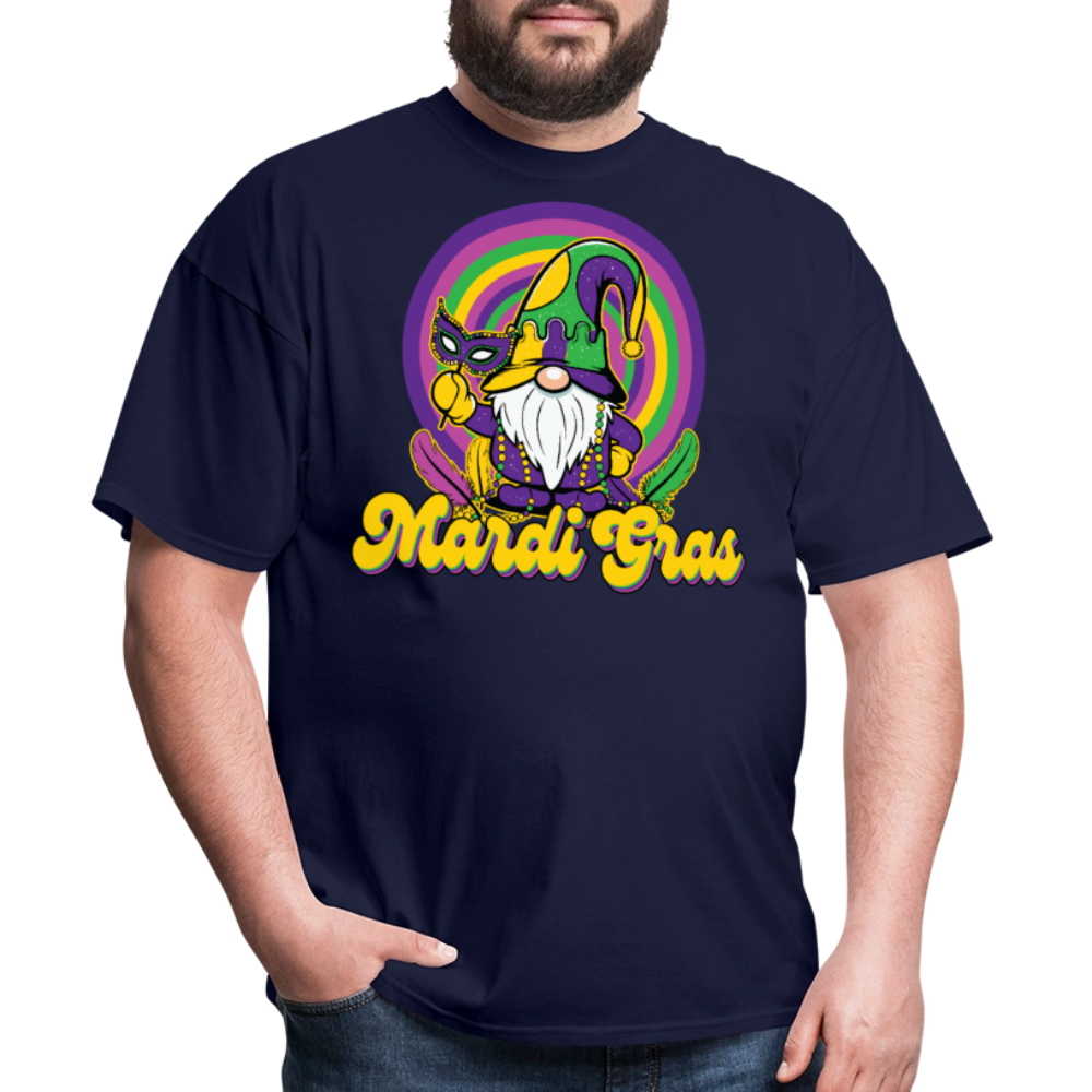 Fat Tuesday Parade Tee Mardi Gras Gnome T-shirt - navy