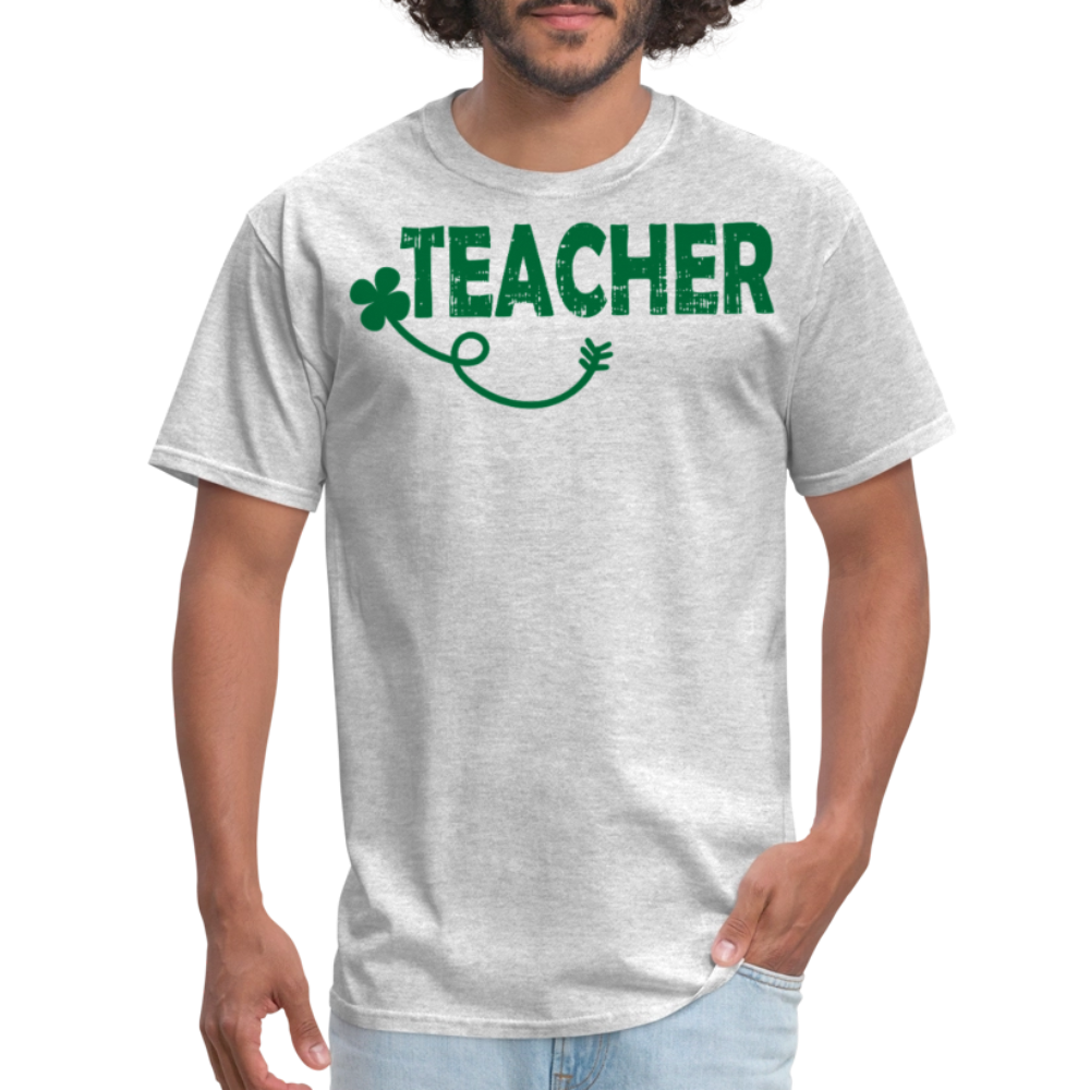 Lucky teacher St. Patrick’s Day T-shirt - heather gray