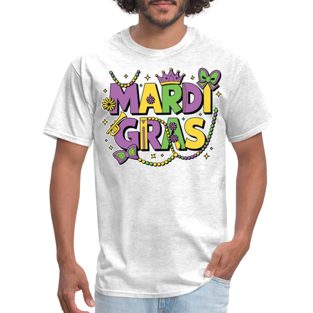 Funny and festive Mardi Gras shirts Mardi Gras Crown T-shirt - light heather gray