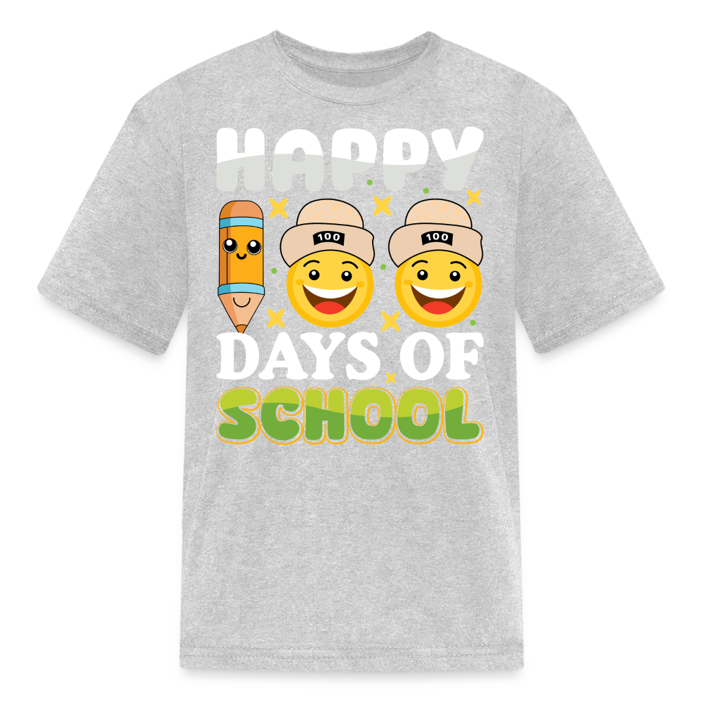 100 Days Of School Tee For Kids School Milestone Celebration T-shirt - heather gray