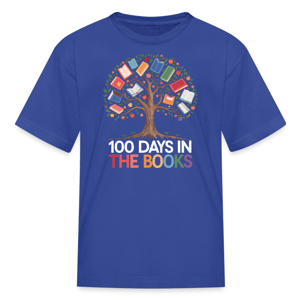 Reading Tree Graphic Tee 100 Days in the Books T-Shirt - royal blue