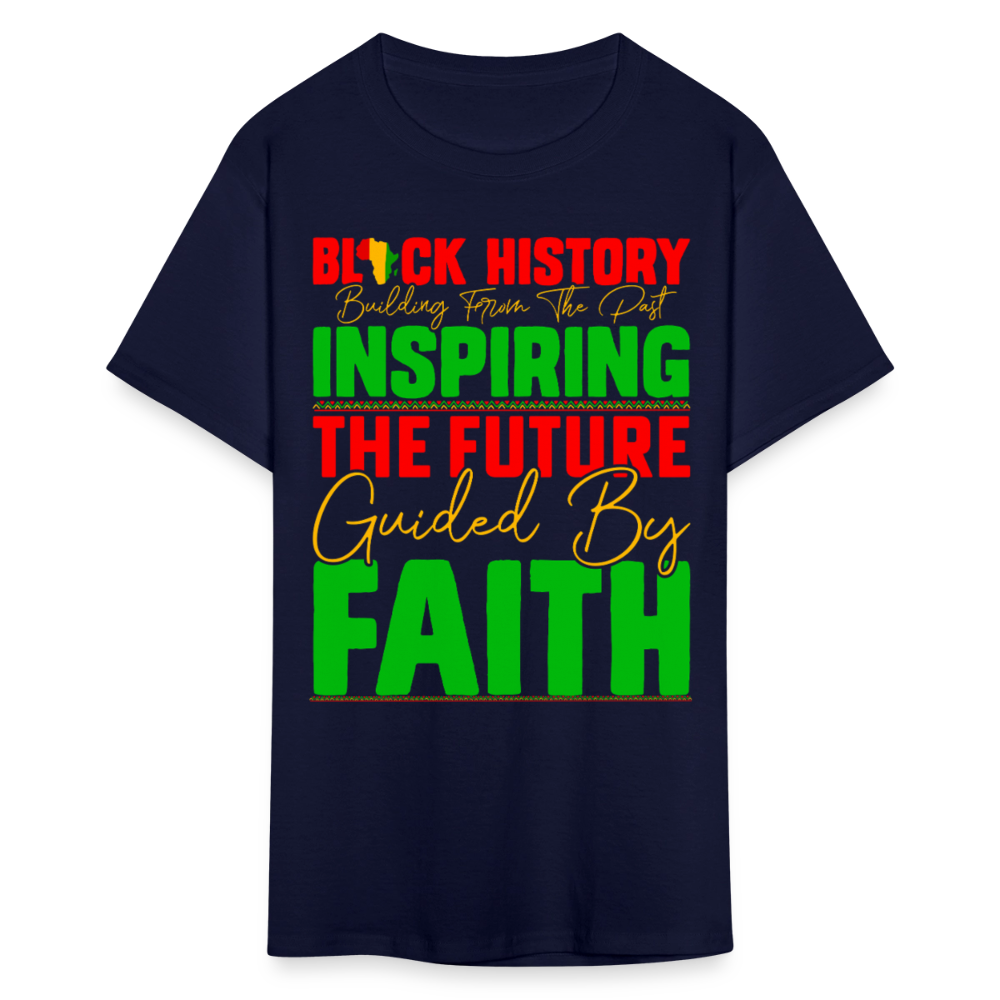 Black History Inspirational Tee Black Pride Empowering T-shirt - navy