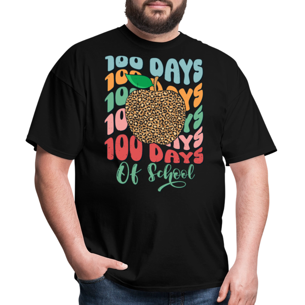 Leopard print 100 Days Of School Teacher Appreciation Gifts T-shirt - black