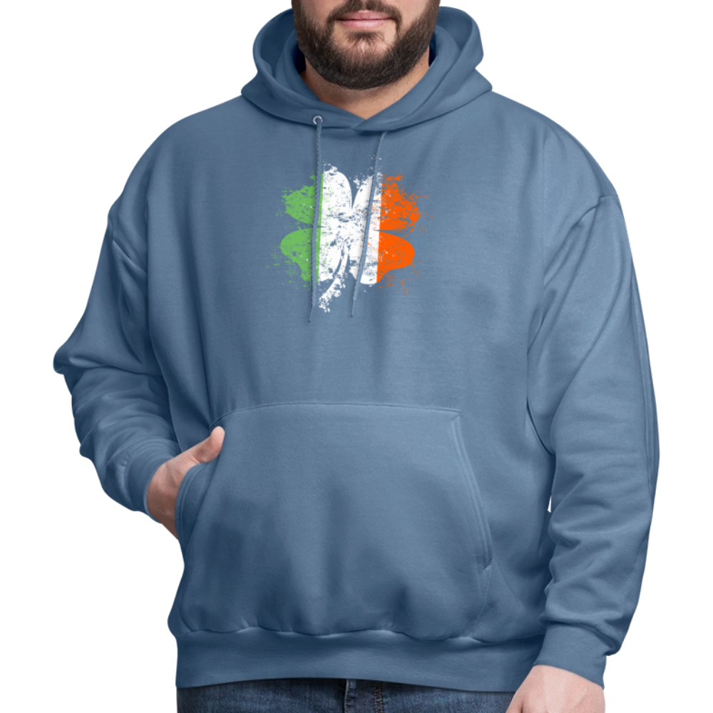 Irish Distressed Shamrock ST Patrick's Day Men's Hoodie - denim blue