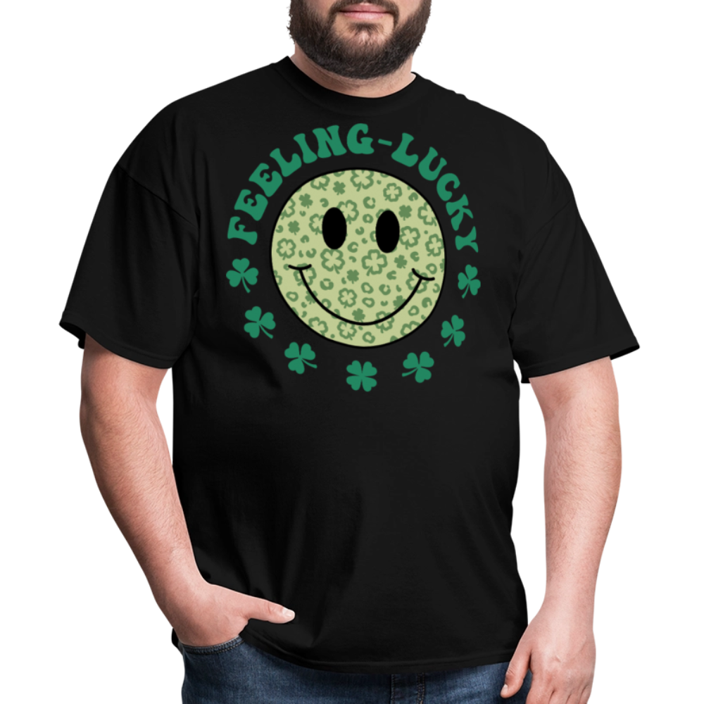 Feeling Lucky St Patrick’s Day Smiley Face T-shirt - black