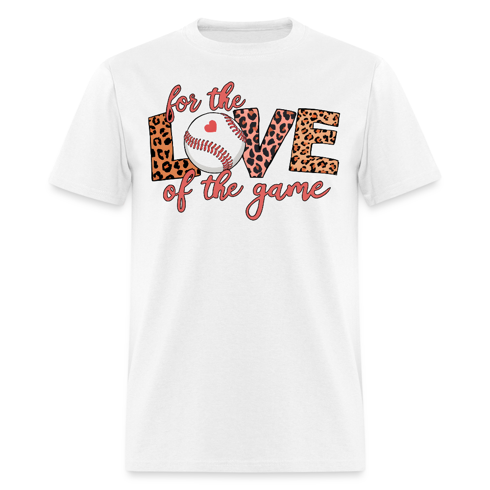 For The Love Of The Game Baseball Leopard Print T-shirt - white