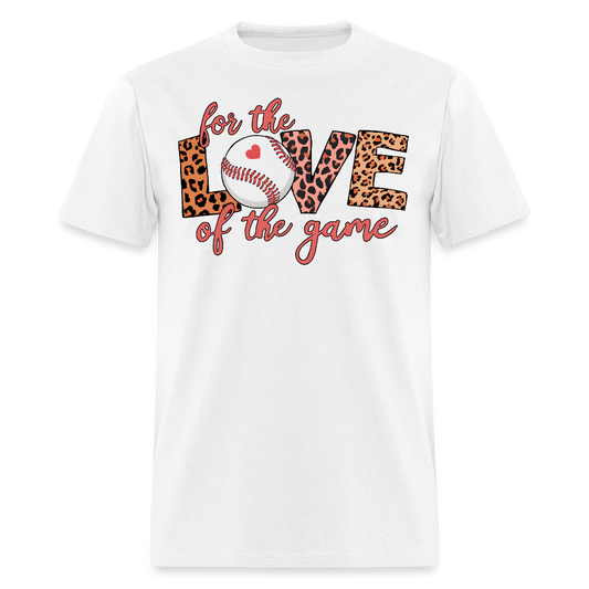 For The Love Of The Game Baseball Leopard Print T-shirt - white