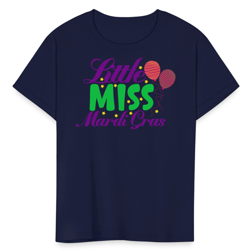 Kids' Mardi Gras Party Tee Little Miss Mardi Gras T-shirt - navy