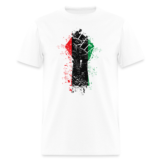 Black Empowerment Fist African Pride T-Shirt - white