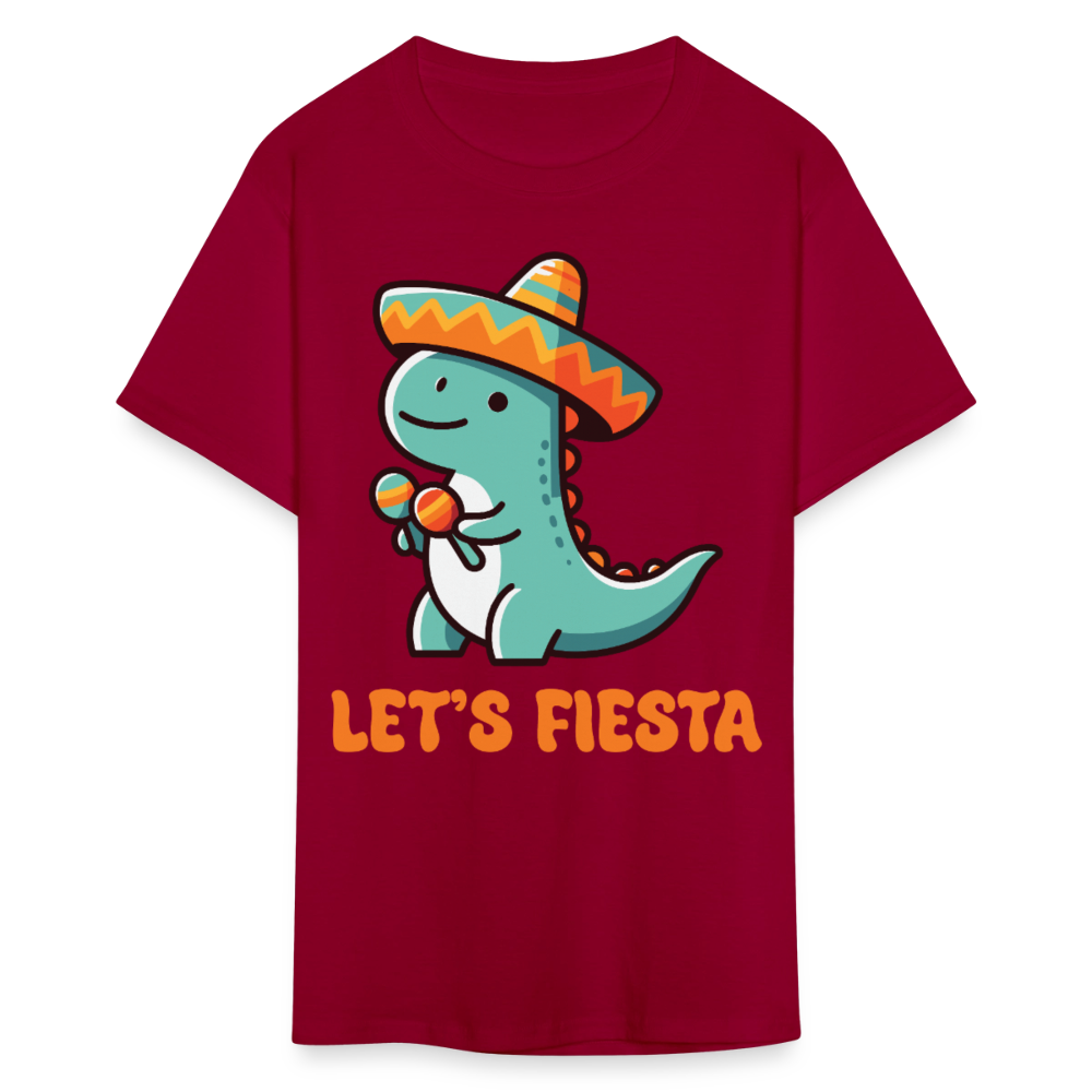 Cute Dinosaur Fiesta Tee For Party Lovers Let's Fiesta T-shirt - dark red