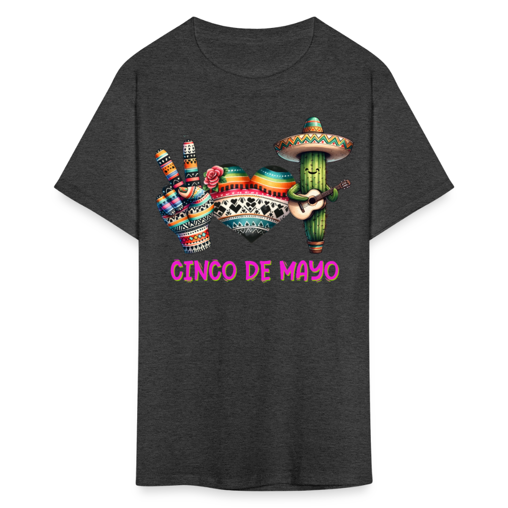 Cute Cactus Cinco de Mayo Tee Mexican-themed Party T-shirt - heather black