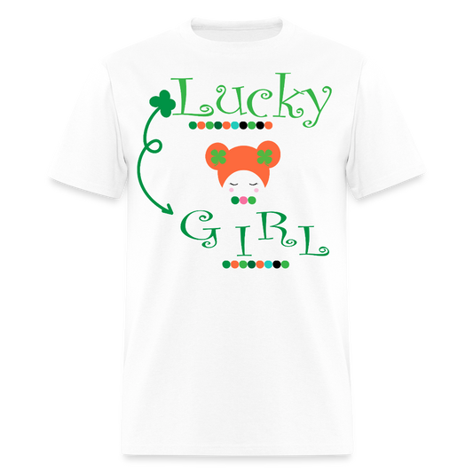 Lucky Girl St Patrick's Day Women T-shirt - white
