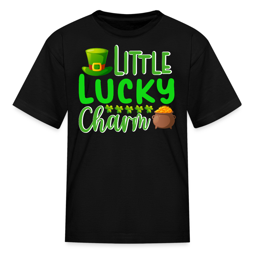 St Patrick's Day Lucky Charm Kids T-shirt - black