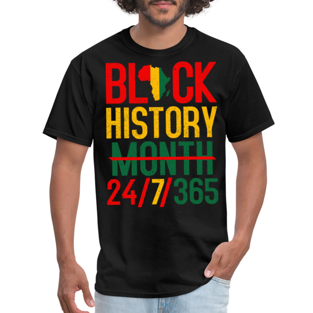 24/7/365 Black Pride Tee Black History Month Unisex Classic T-Shirt - black