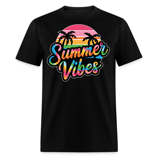 Retro Summer Vibes Tropical Sunset T-shirt - black
