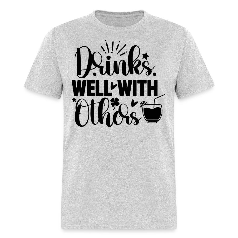 St. Patrick's Day Tee – Drinks Well with Others Shirt - heather gray