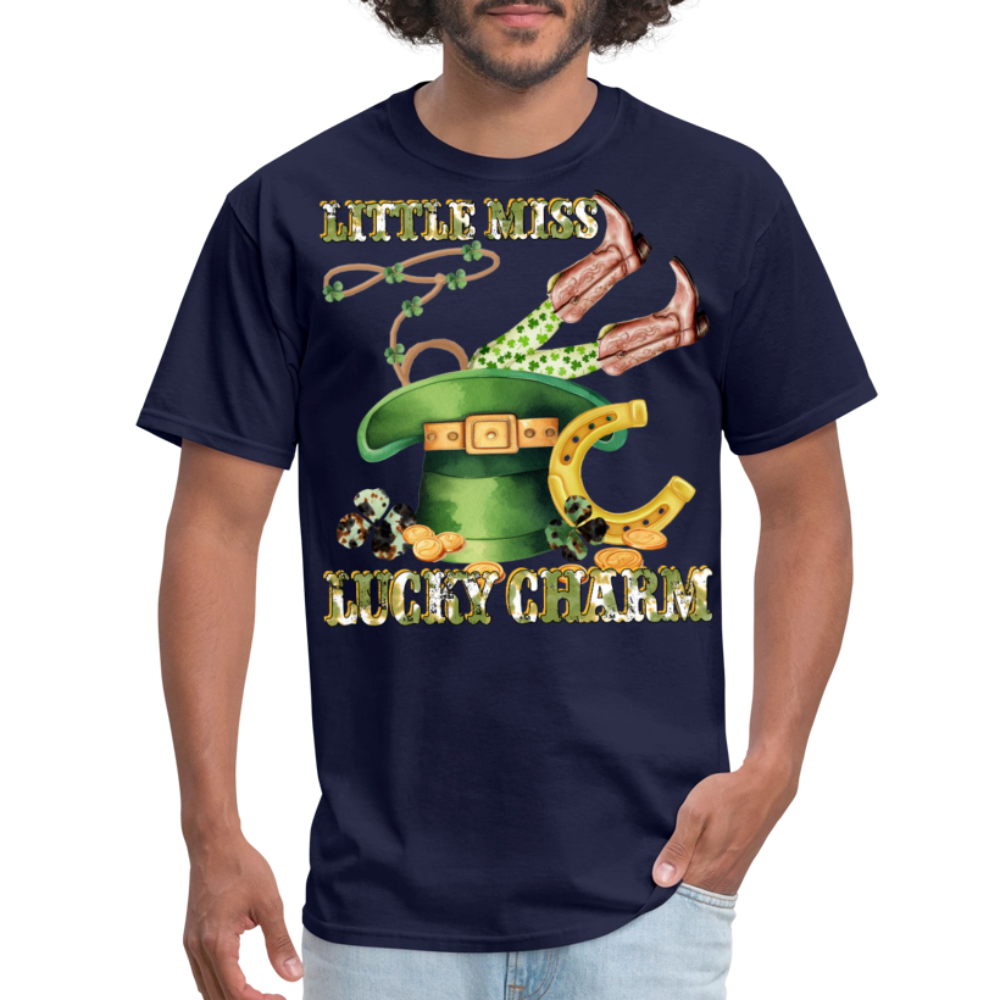 St Patrick’s Day Lucky Charm Western Cowgirl T-shirt - navy