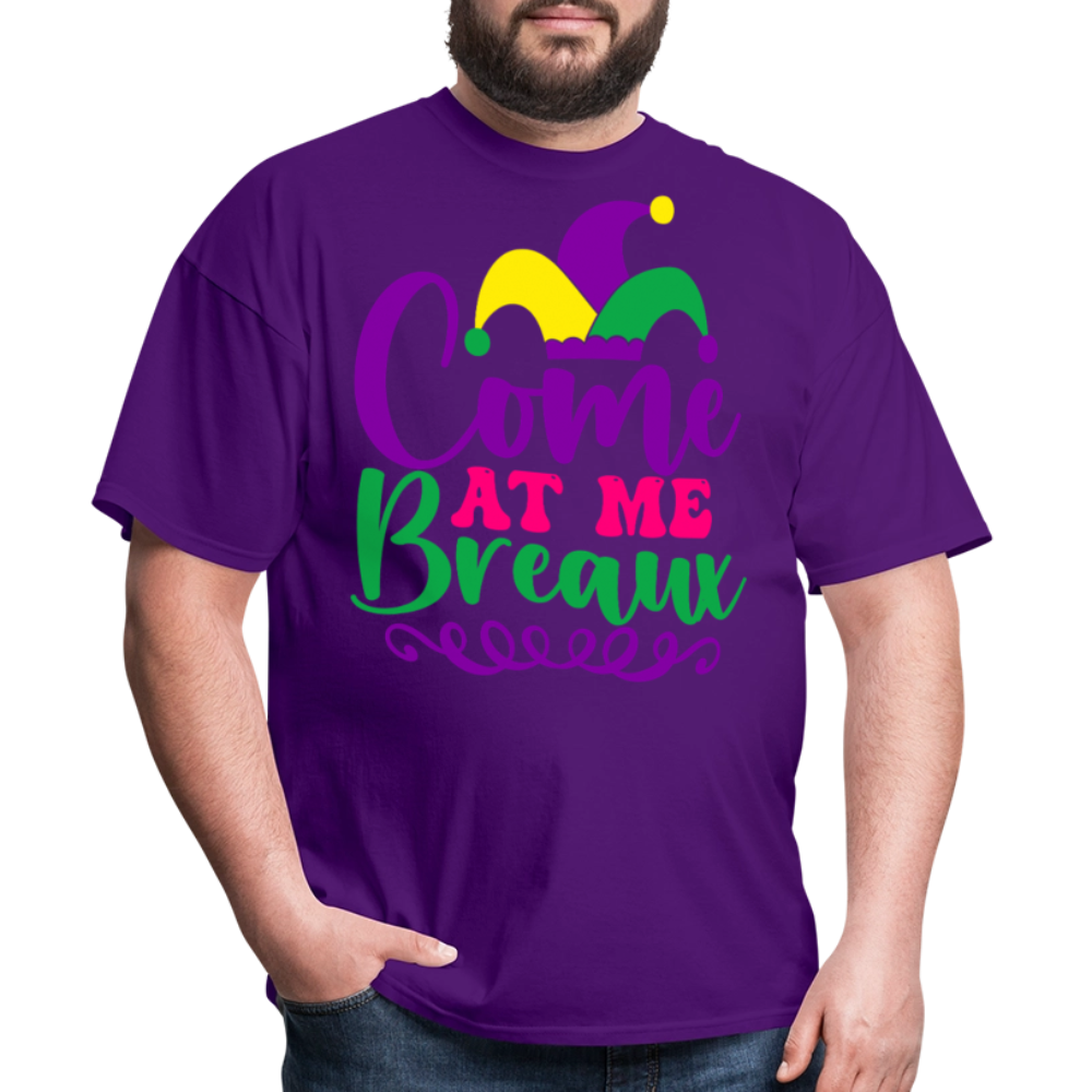 Mardi Gras Jester Hat Tee Come at me Breaux T-shirt - purple