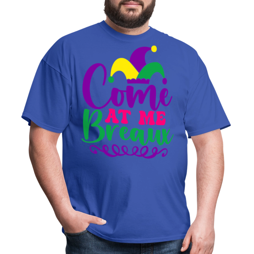 Mardi Gras Jester Hat Tee Come at me Breaux T-shirt - royal blue