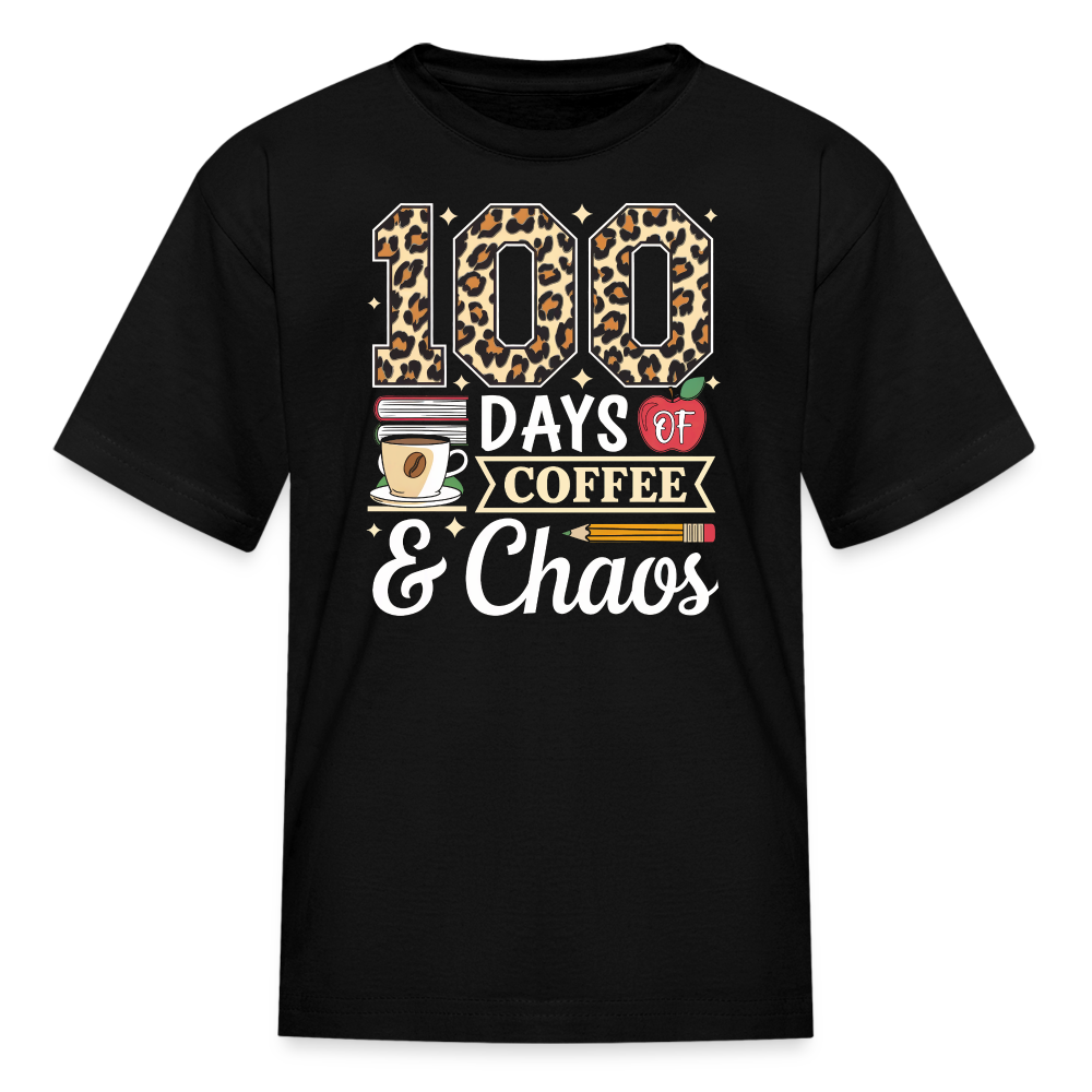 Coffee Lover Teacher Shirt 100 days of school T-shirt - black