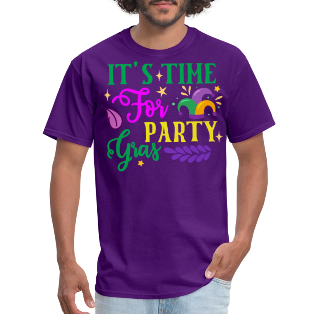 Funny Mardi Gras Festival Tee It's Time for Party Gras T-shirt - purple