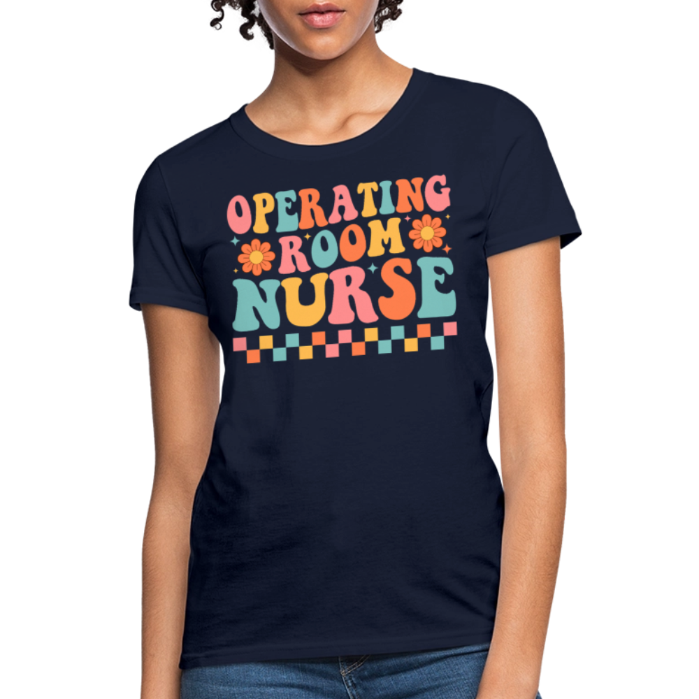 Groovy Operating Room Nurse T-Shirt - navy