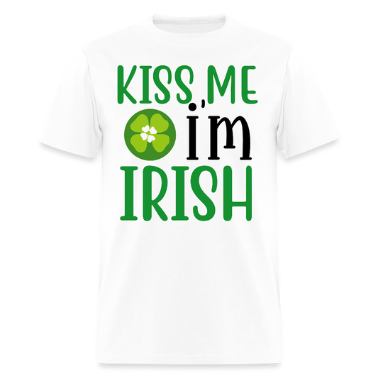 Kiss Me I'm Irish St Patrick's Day Unisex T-shirt - white
