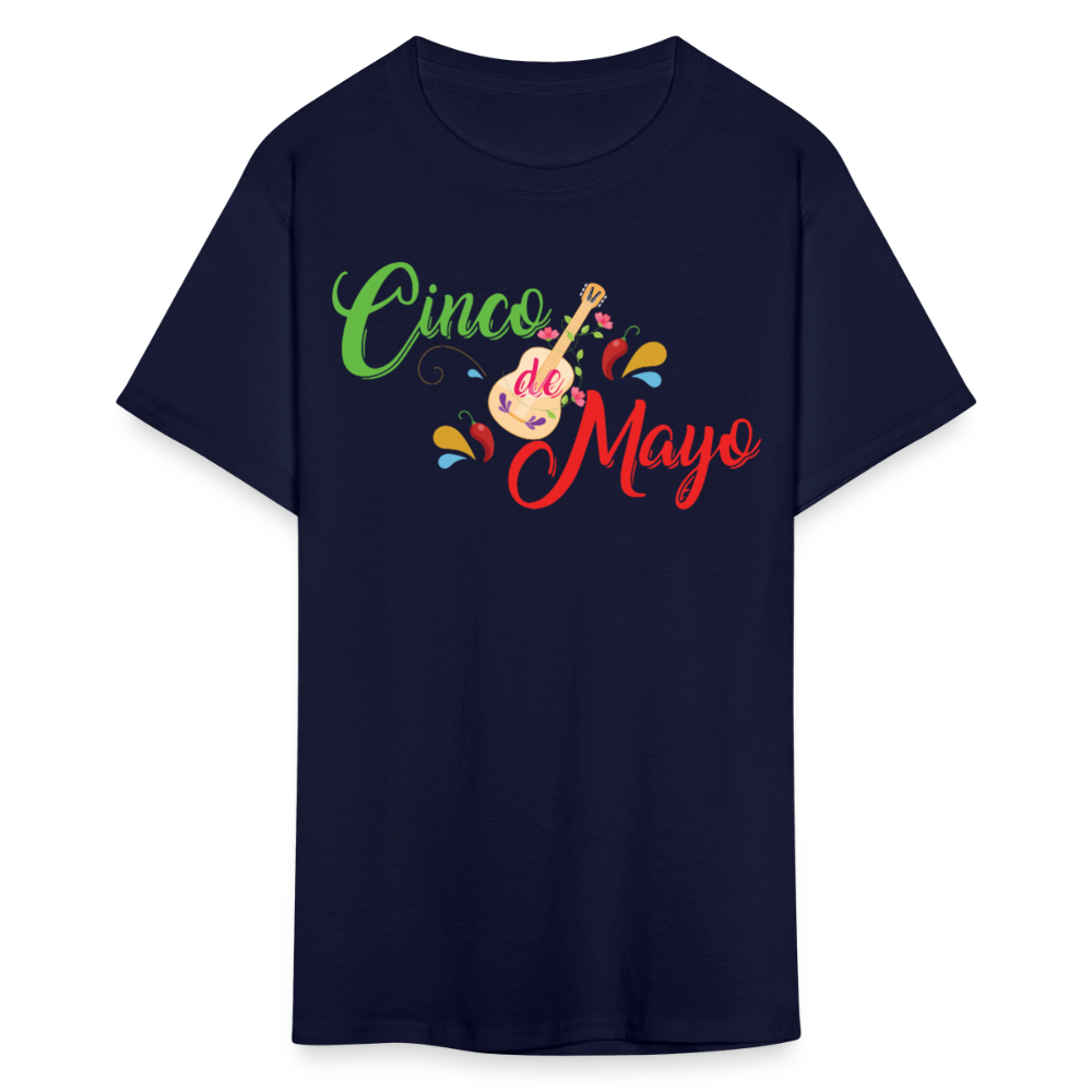 Colorful Cinco De Mayo Shirt With Guitar Unisex T-shirt - navy