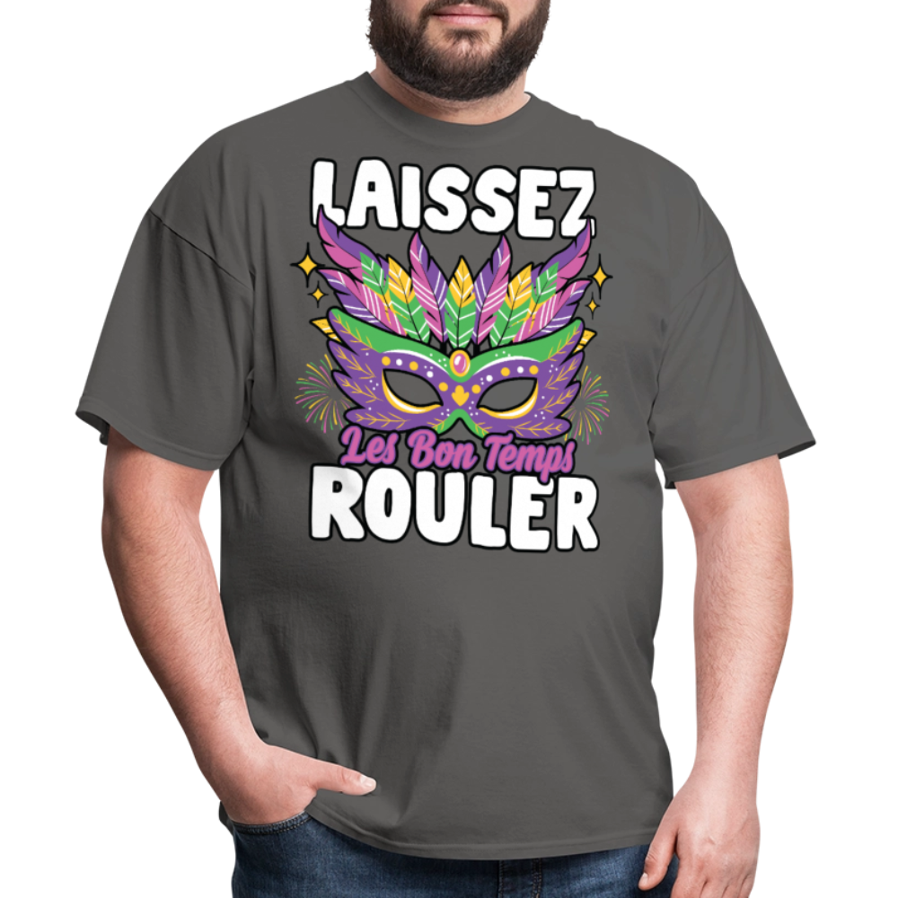 Mardi Gras Party Tee Laissez Les Bon Temps Roule T-shirt - charcoal