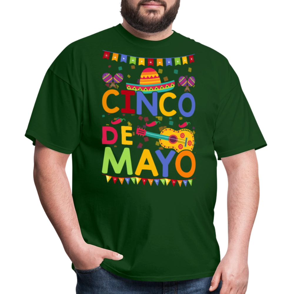 Festive Mexican Party Outfit For Cinco De Mayo T-shirt - forest green