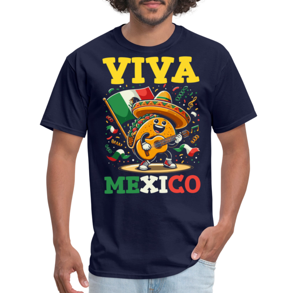 Cinco De Mayo Taco Shirt With Guitar Viva Mexico Party T-shirt - navy