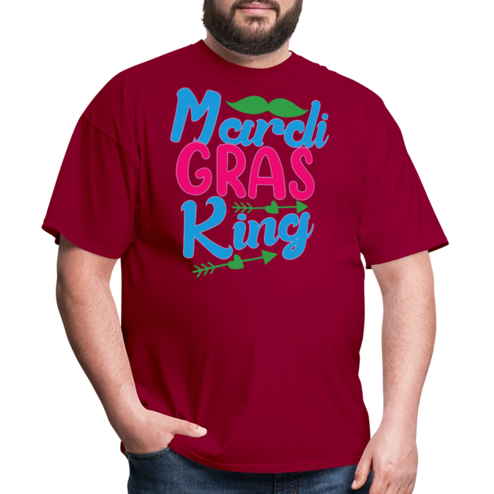 Mardi Gras King Shirt For Men Funny Mardi Gras Party T-shirt - dark red