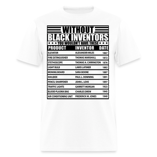 Black Inventors Inspirational African American T-Shirt - white