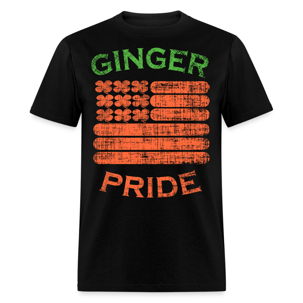 Ginger Pride American Flag Funny St Patrick’s Day  T-shirt - black