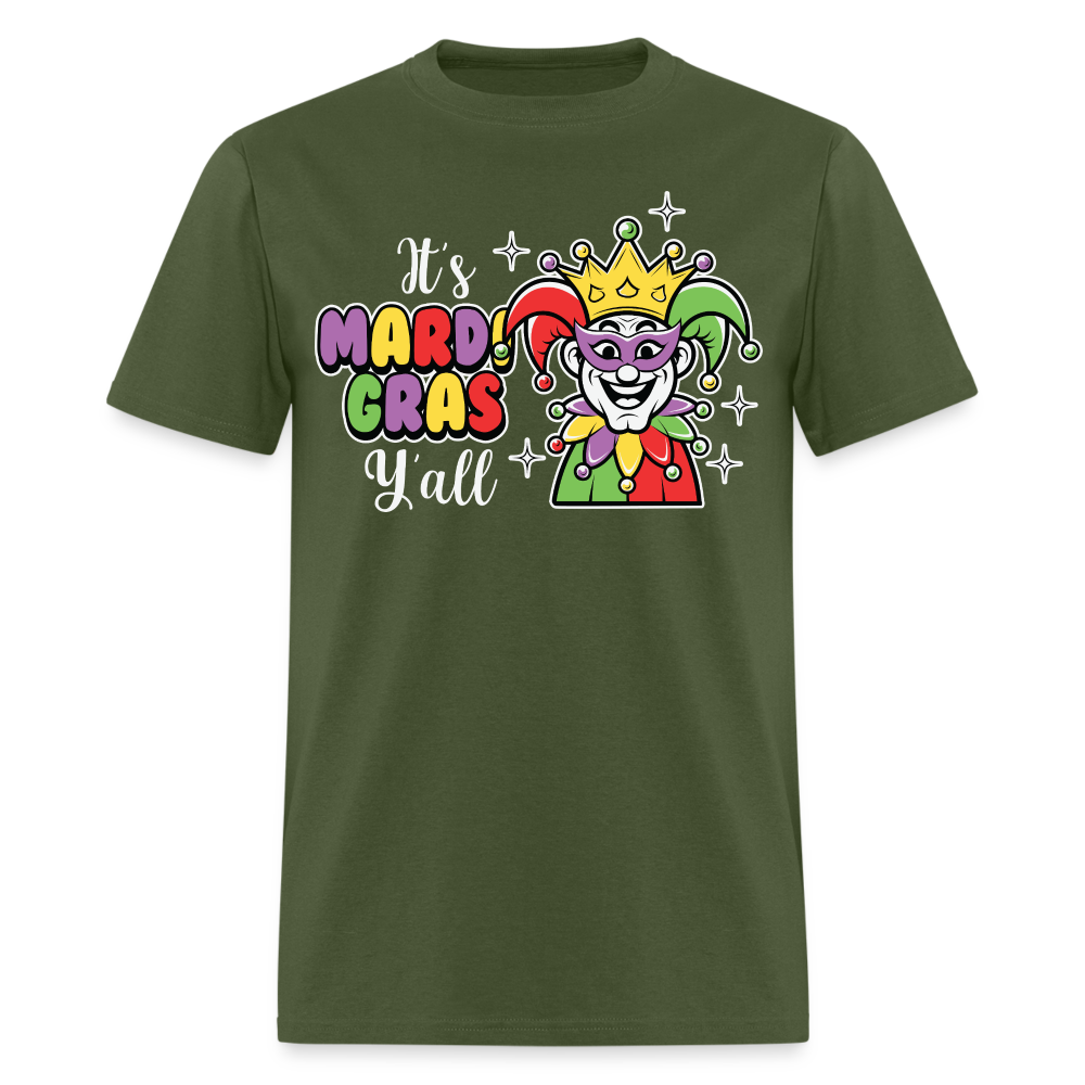 It’s Mardi Gras Y’all Shirt For Party Lovers Mardi Gras Jester T-shirt - military green