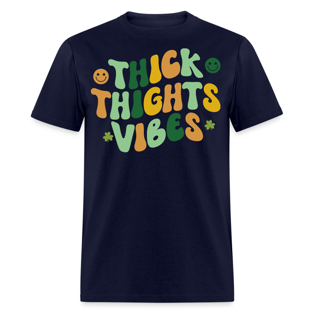 Thick Thighs Save Lives St Patrick's Day T-shirt - navy