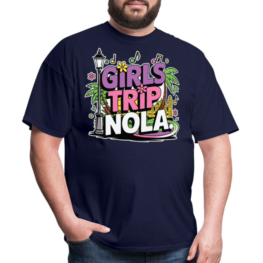 Bachelorette Party Shirt For NOLA Fun Mardi Gras Trip T-shirt - navy