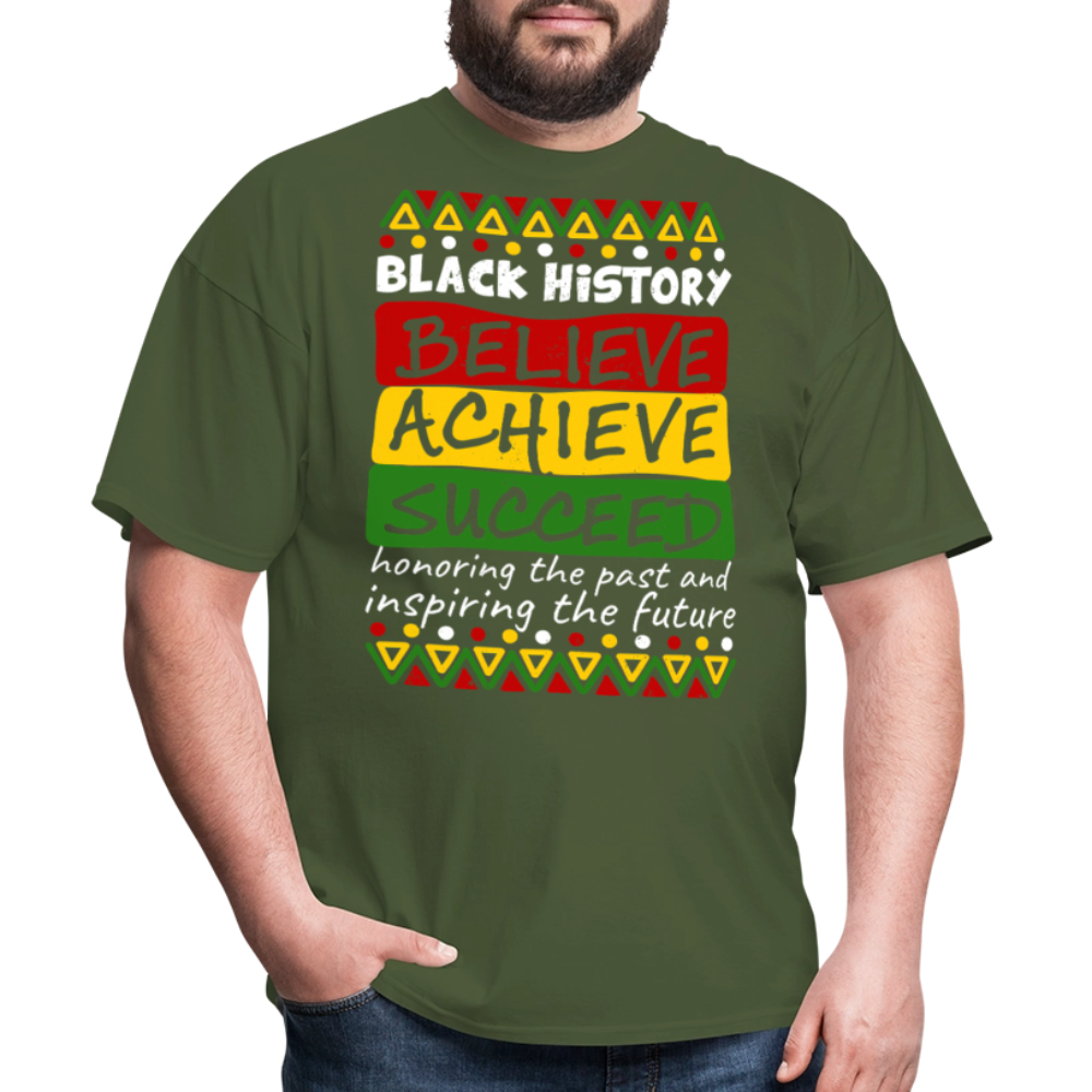 Black Culture Awareness Honoring The Past Inspiring The Future T-Shirt - military green